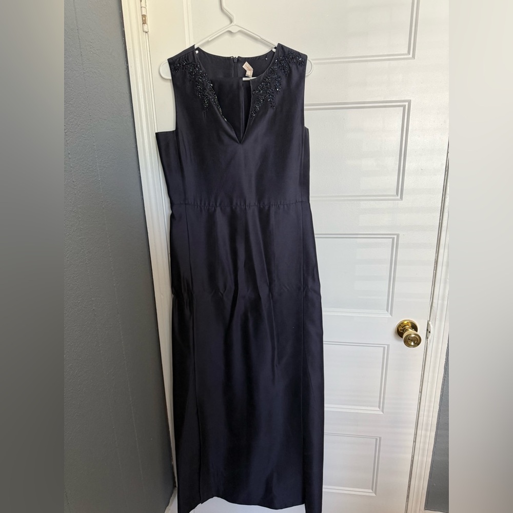 Tory Burch Navy Embellished Maxi Dress